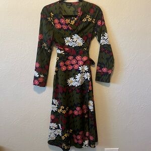 October Floral Wrap Dress. Size S